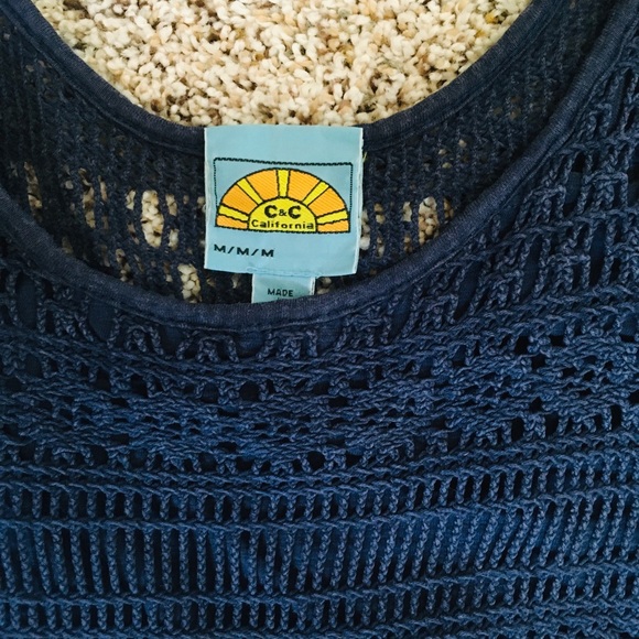 Summer Dress C&C California Crochet Boho Navy Blue - Picture 2 of 2